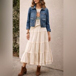 Ralph Lauren LRL Y2K Cropped Denim Jacket Zip Front Petite Medium